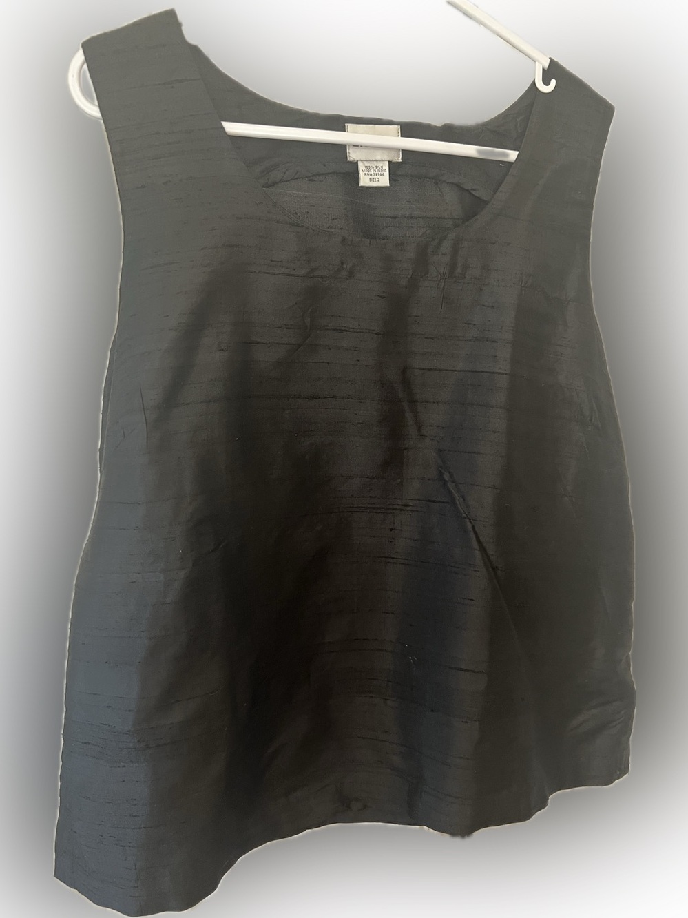 Chico's Classic SILK Black Sleeveless Scoop Neck Camisole